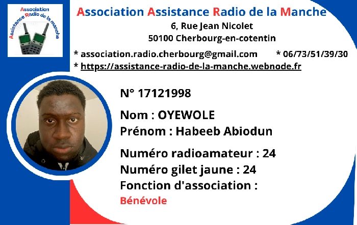 OYEWOLE HABEEB Abiodun - Bénévole