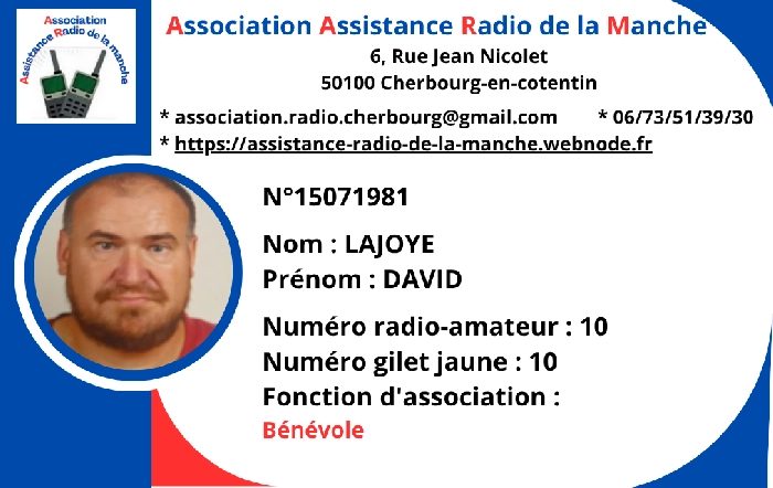 LAJOYE David - Bénévole